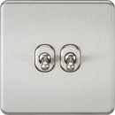 Knightsbridge MLA SF2TOGBC Screwless 10AX 2G 2-Way Toggle Switch - Brushed Chrome