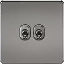 Knightsbridge MLA SF2TOGBN Screwless 10AX 2G 2-Way Toggle Switch - Black Nickel