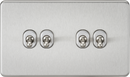 Knightsbridge MLA SF4TOGBC Screwless 10AX 4G 2-Way Toggle Switch - Brushed Chrome