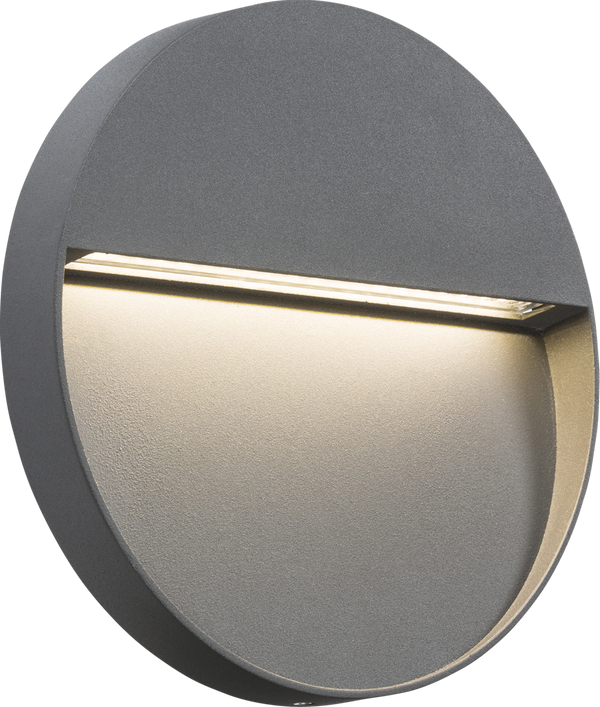 Knightsbridge MLA LWR4G 230V IP44 5W LED Round Wall/Guide light - Grey