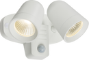 Knightsbridge MLA FLTPW 230V IP65 18W LED White Twin Spot Floodlight with PIR