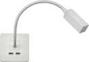 Knightsbridge MLA SFRLMW Screwless Reading Light with Dual USB Charger - Matt White