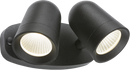 Knightsbridge MLA FLTB 230V IP65 18W LED Black Twin Spot Floodlight
