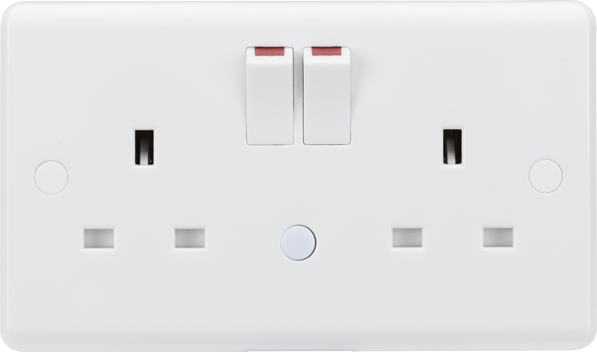 Knightsbridge MLA CU9NL 13A 2G DP switched socket with night light fun