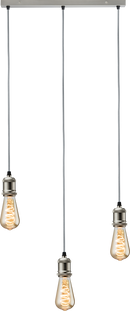 Knightsbridge MLA CALVI3BBC CALLA - 230V E27 Vintage 3 Light Bar Pendant - Brushed Chrome