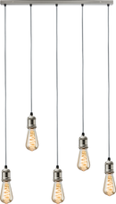 Knightsbridge MLA CALVI5BBC CALLA - 230V E27 Vintage 5 Light Bar Pendant - Brushed Chrome