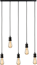 Knightsbridge MLA CALVI5BMB CALLA - 230V E27 Vintage 5 Light Bar Pendant - Matt Black