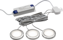 Knightsbridge MLA UNDKIT3BCCW 230V IP20 2.5W LED Dimmable Under Cabinet Lights in Brushed Chrome - Pack of 3 - 4000K