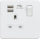 Knightsbridge MLA SFR9124MW Screwless 13A 1G switched socket with dual USB charger (2.4A) - matt white