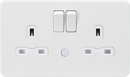 Knightsbridge MLA Screwless SFR9NLMW 13A 2G DP switched socket with night light function - Matt white