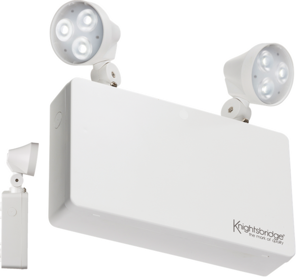 Knightsbridge MLA EMTWINPC 230V IP20 6W LED Twin Spot Emergency Light