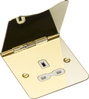 Knightsbridge MLA FPR7UPBW 13A 1G unswitched floor socket - polished brass with white insert