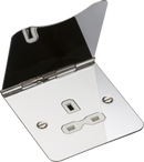 Knightsbridge MLA FPR7UPCW 13A 1G unswitched floor socket - polished chrome with white insert