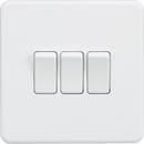Knightsbridge MLA SF4000MW Screwless 10AX 3G 2-Way Switch - Matt White