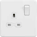 Knightsbridge MLA SFR7000MW Screwless 13A 1G DP switched socket - Matt white with white insert