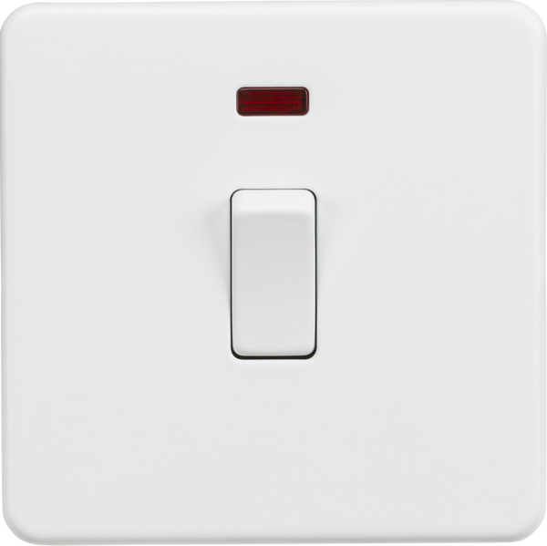 Knightsbridge MLA SF8341NMW Screwless 20A 1G DP Switch with Neon - Matt White