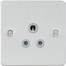 Knightsbridge MLA FP5ABCG Flat plate 5A unswitched socket - brushed chrome with grey insert