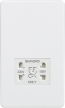 Knightsbridge MLA SF8900MW Screwless 115/230V Dual Voltage Shaver Socket - Matt White