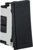 Knightsbridge MLA NET12BK 20AX 1G intermediate modular switch (25x50mm) - Black