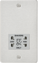 Knightsbridge MLA FP8900BCG Flat plate 115/230V dual voltage shaver socket - brushed chrome with grey insert