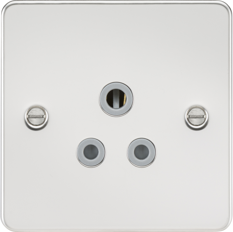Knightsbridge MLA FP5APCG Flat plate 5A unswitched socket - polished chrome with grey insert