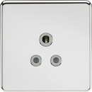Knightsbridge MLA SF5APCG Screwless 5A Unswitched Socket - Polished Chrome with Grey Insert