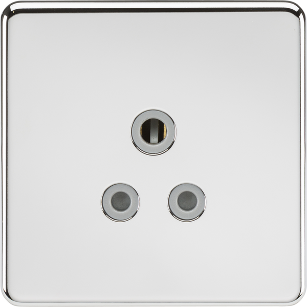 Knightsbridge MLA SF5APCG Screwless 5A Unswitched Socket - Polished Chrome with Grey Insert