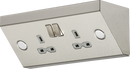 Knightsbridge MLA SKR008 13A 2G Mounting DP Switched Socket - Stainless Steel with grey insert