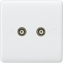 Knightsbridge MLA CU0110 Curved Edge Twin Coax TV Outlet (non-isolated)