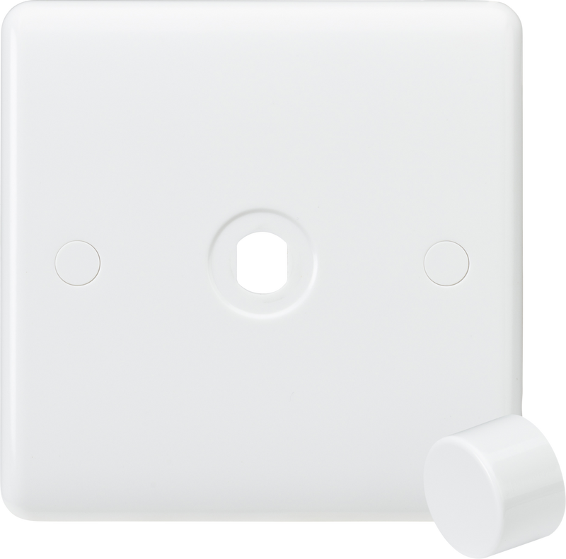 Knightsbridge MLA CU1DIM Curved Edge 1G Dimmer Plate with Matching Dimmer Cap