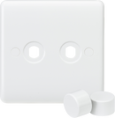 Knightsbridge MLA CU2DIM Curved Edge 2G Dimmer Plate with 2 Matching Dimmer Caps