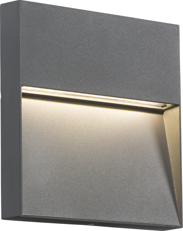 Knightsbridge MLA LWS4G 230V IP44 5W LED Square Wall / Guide light - Grey