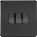 Knightsbridge MLA SF4000MBB Screwless 10AX 3G 2-Way Switch - Matt Black with black rockers