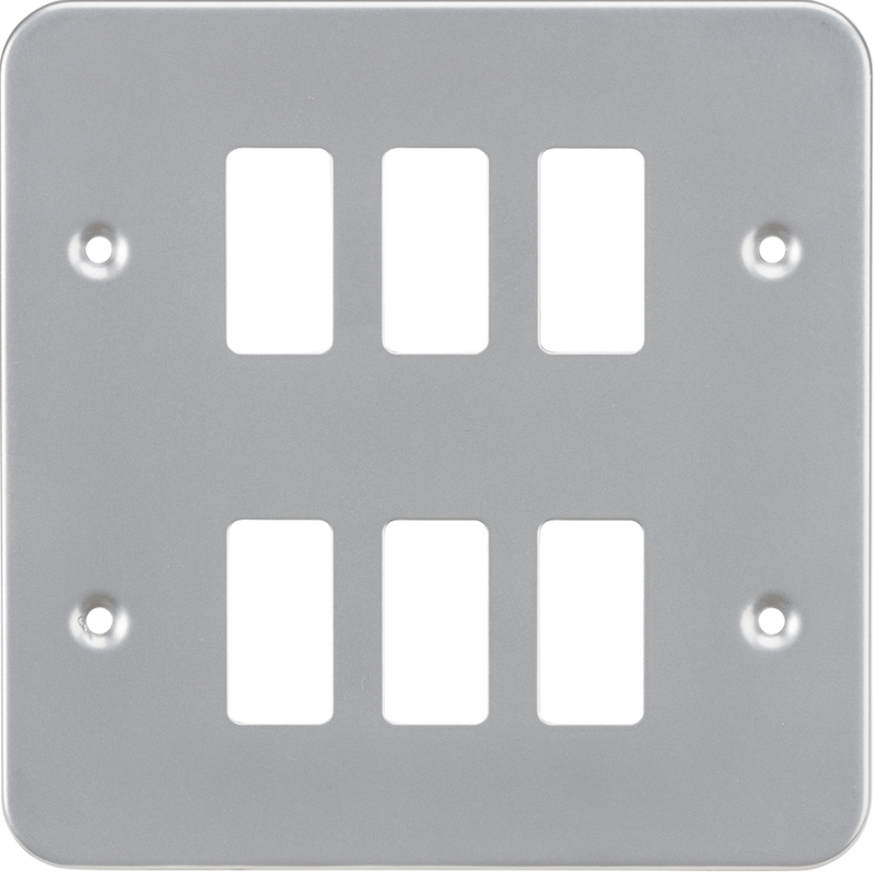 Knightsbridge MLA GDFP006M Metalclad 6G grid faceplate