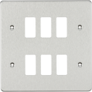 Knightsbridge MLA GDFP006BC Flat plate 6G grid faceplate - brushed chrome