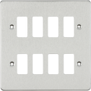 Knightsbridge MLA GDFP008BC Flat plate 8G grid faceplate - brushed chrome