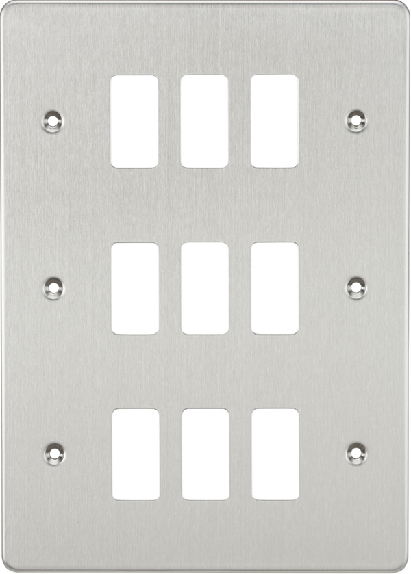 Knightsbridge MLA GDFP009BC Flat plate 9G grid faceplate - brushed chrome