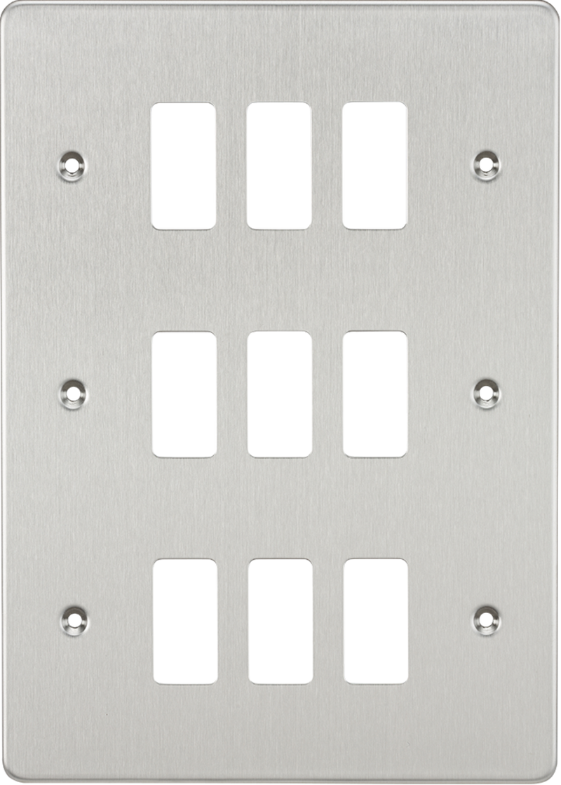 Knightsbridge MLA GDFP009BC Flat plate 9G grid faceplate - brushed chrome