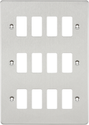 Knightsbridge MLA GDFP012BC Flat plate 12G grid faceplate - brushed chrome