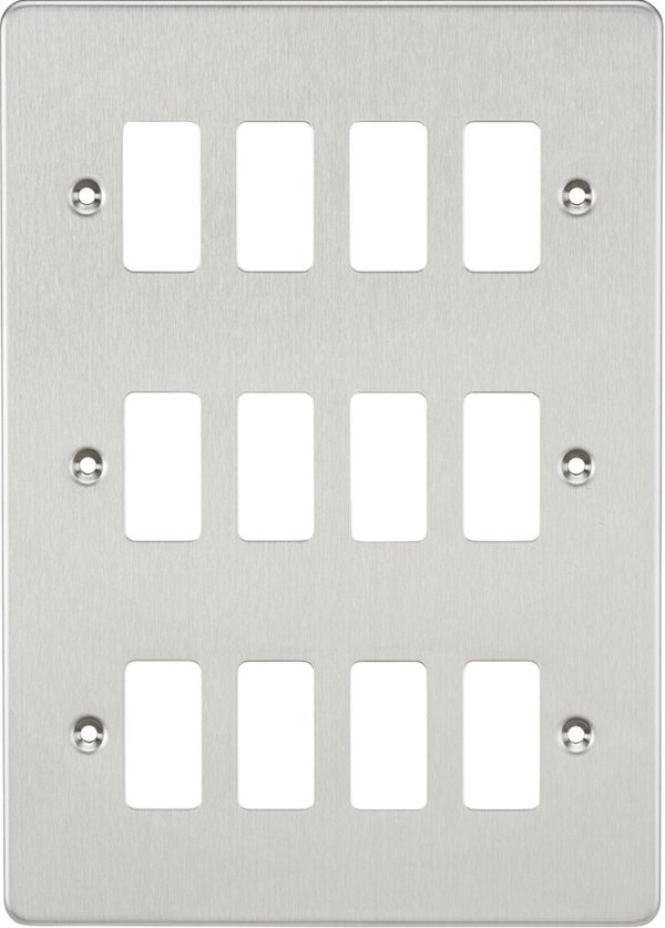 Knightsbridge MLA GDFP012BC Flat plate 12G grid faceplate - brushed chrome