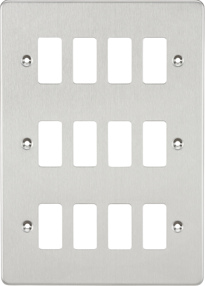 Knightsbridge MLA GDFP012BC Flat plate 12G grid faceplate - brushed chrome