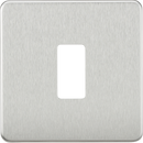 Knightsbridge MLA GDSF001BC Screwless 1G grid faceplate - brushed chrome