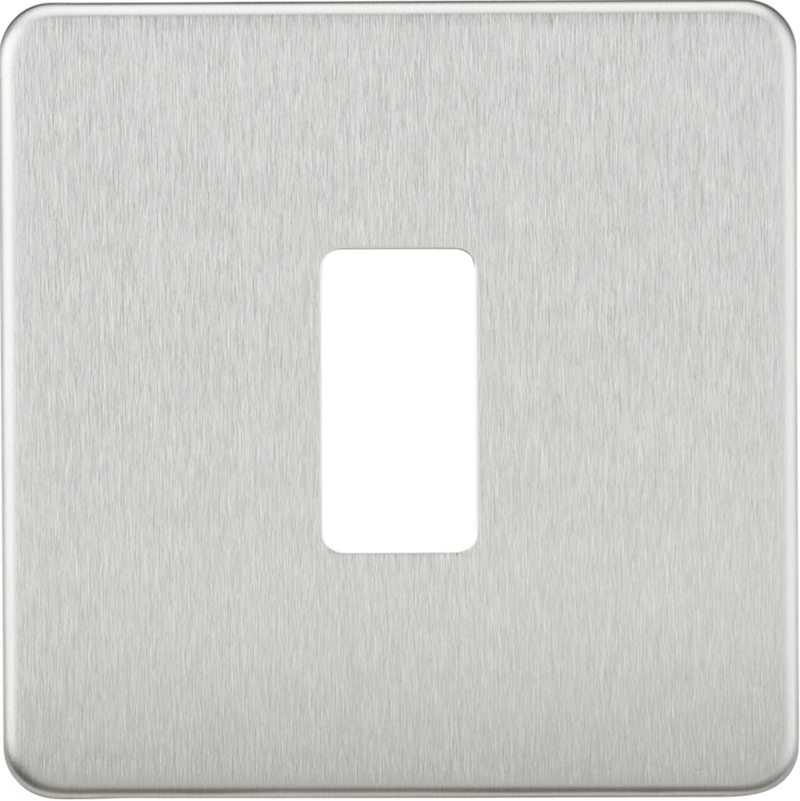 Knightsbridge MLA GDSF001BC Screwless 1G grid faceplate - brushed chrome