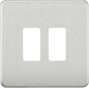 Knightsbridge MLA GDSF002BC Screwless 2G grid faceplate - brushed chrome