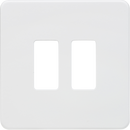Knightsbridge MLA GDSF002MW Screwless 2G grid faceplate - matt white