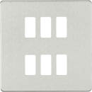 Knightsbridge MLA GDSF006BC Screwless 6G grid faceplate - brushed chrome