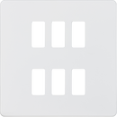 Knightsbridge MLA GDSF006MW Screwless 6G grid faceplate - matt white