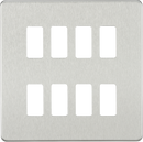 Knightsbridge MLA GDSF008BC Screwless 8G grid faceplate - brushed chrome