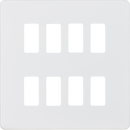 Knightsbridge MLA GDSF008MW Screwless 8G grid faceplate - matt white