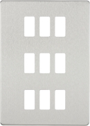 Knightsbridge MLA GDSF009BC Screwless 9G grid faceplate - brushed chrome